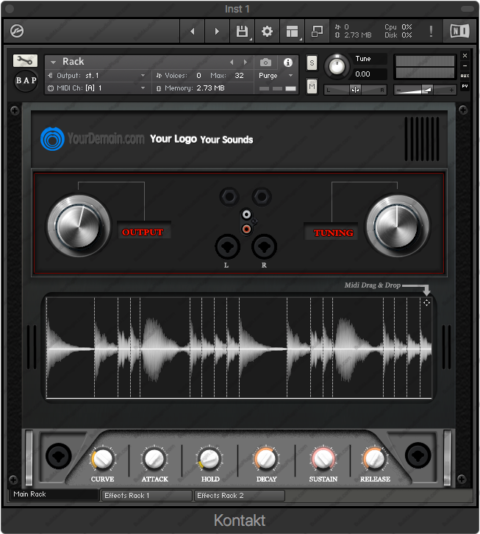 Beginner Kontakt Loop Rack GUI - Sound Plugin Designer - VST GUI Plugin ...